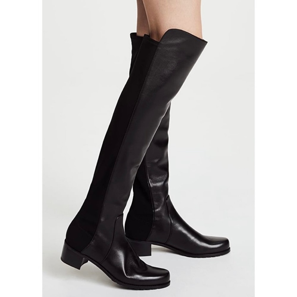 Stuart Weitzman 50 50 Over the Knee Leather Pull On Boots 6
